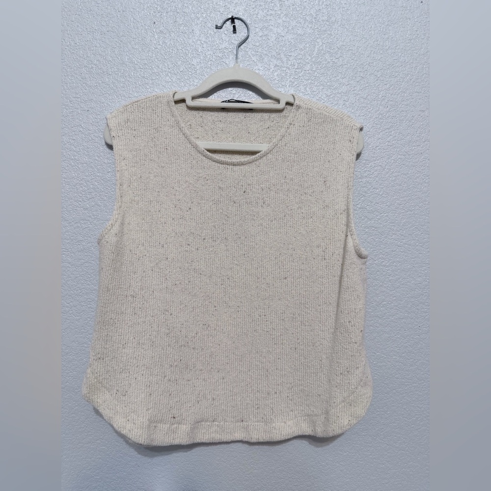 Zara Cream Textured Knit Tank
